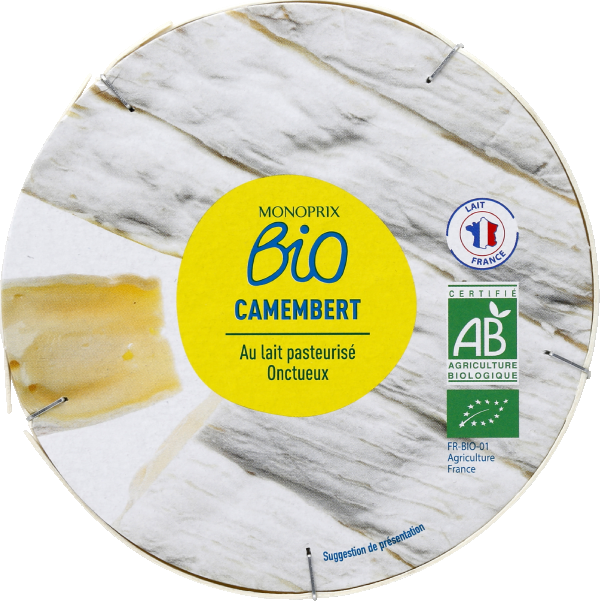 Monoprix Biologique BIO Camembert z pasterizovaného mléka