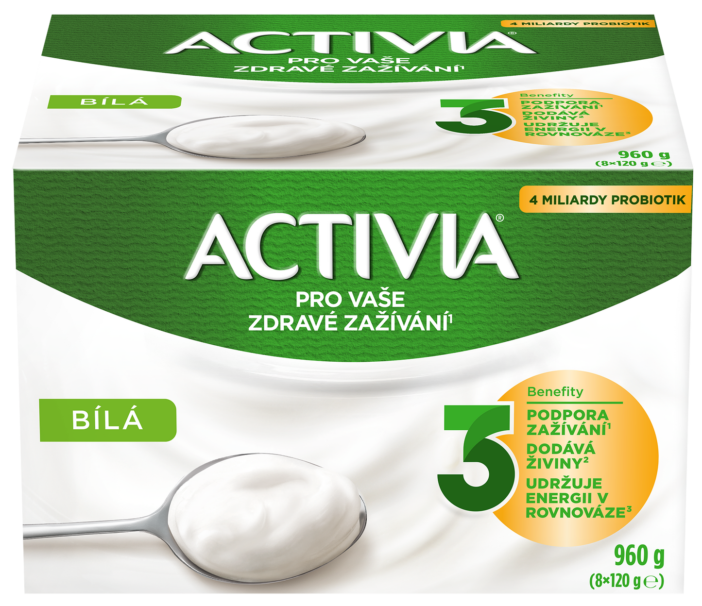 Activia probiotický jogurt bílý 8x120g