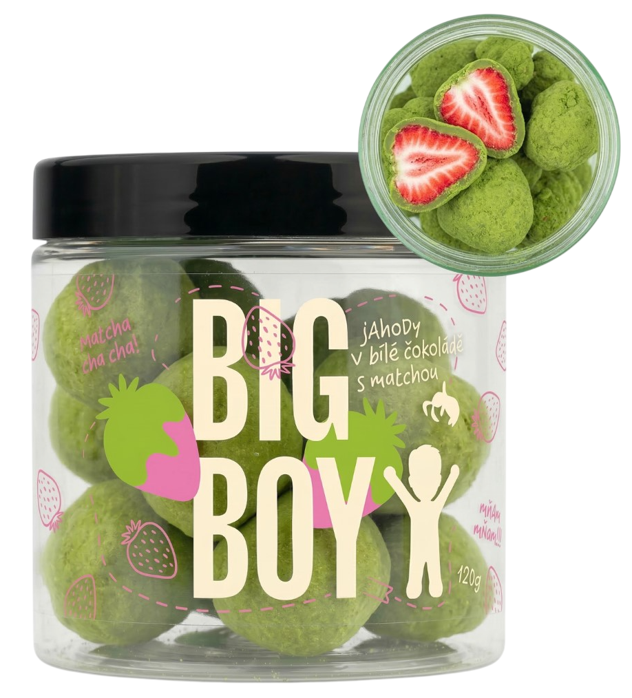 BIG BOY® Jahody v matcha a bílé čokoládě