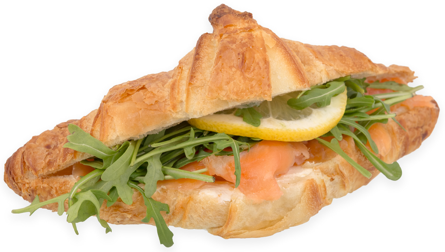 Čerstvě nakrájeno Croissant s lososem