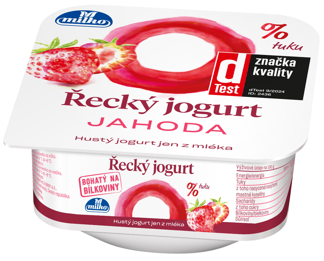 Milko Řecký jogurt 0% jahoda