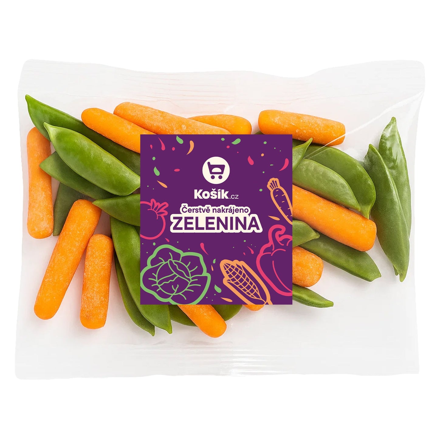 Čerstvě nakrájeno Carrot mix (cukrový hrášek, baby karotka)