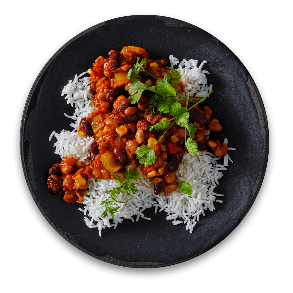 Authentic Mexický fazolový guláš s basmati rýží