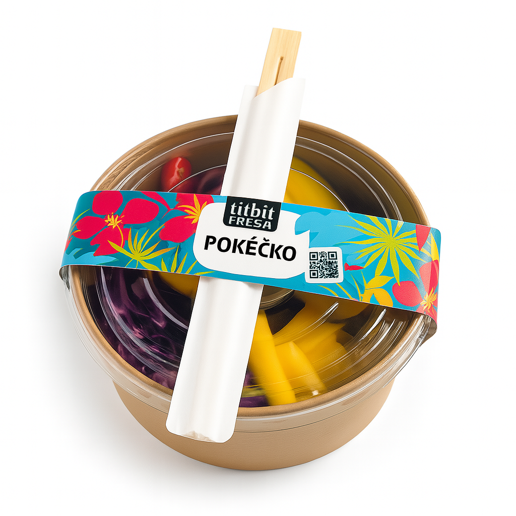Titbit Poké Kuře, mango, granát, chilli sauce, nudle