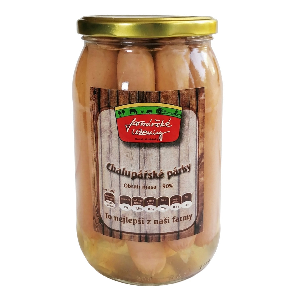 Farmářské uzeniny Chalupářské párky (90% masa)