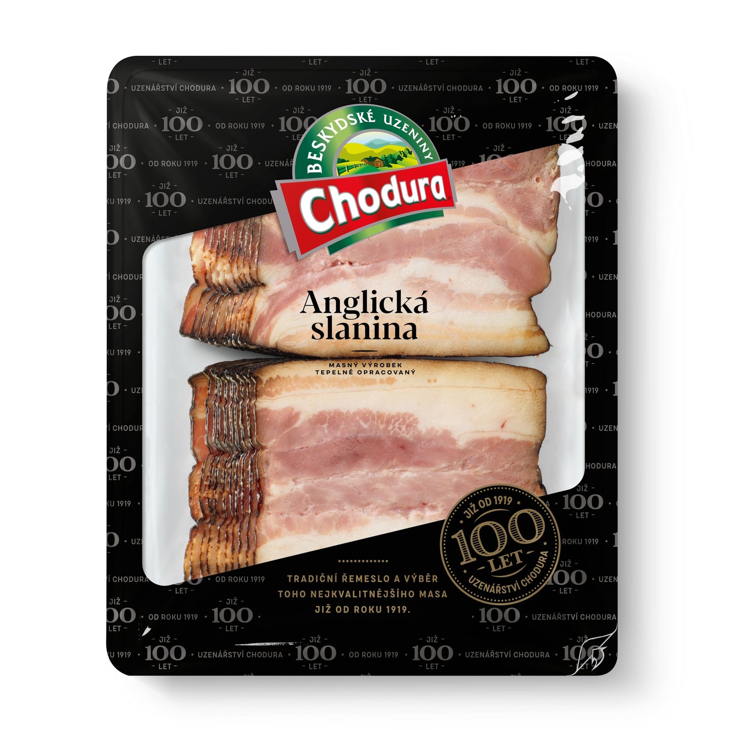 Chodura Anglická slanina plátky (90% masa)