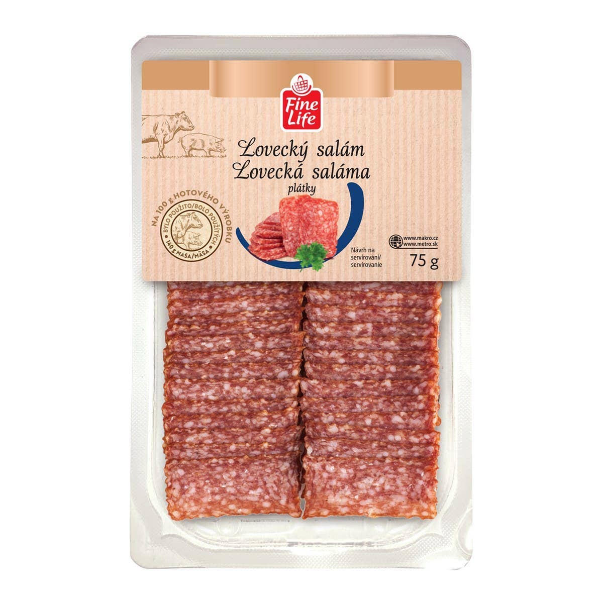 Fine Life Lovecký salám plátky