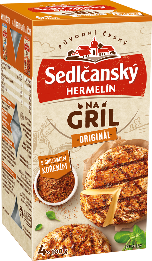 Sedlčanský Hermelín na gril originál s grilovacím kořením (4x100g)