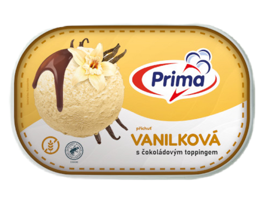 Prima Vanilková zmrzlina s čokoládovým toppingem