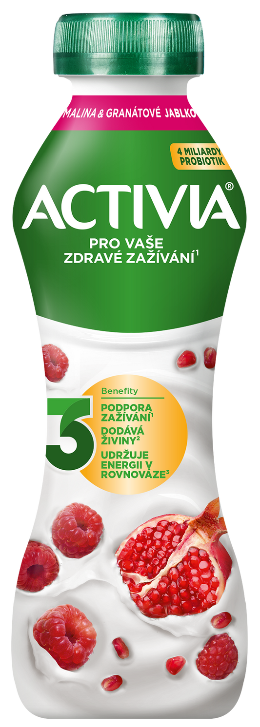 Activia Probiotický jogurtový nápoj malina a granátové jablko