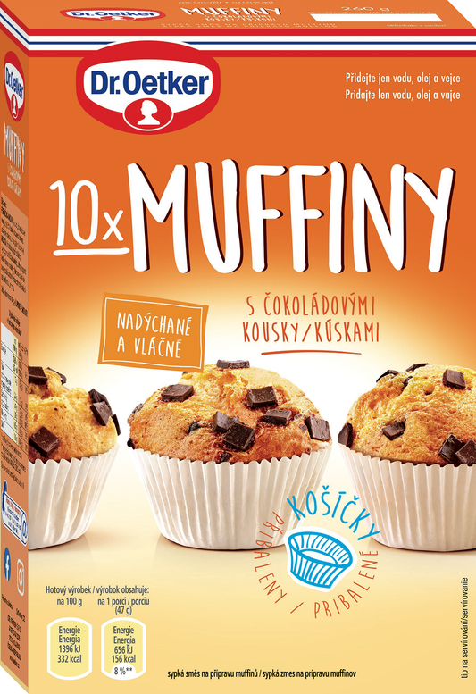 Dr. Oetker Muffiny s čokoládovými kousky