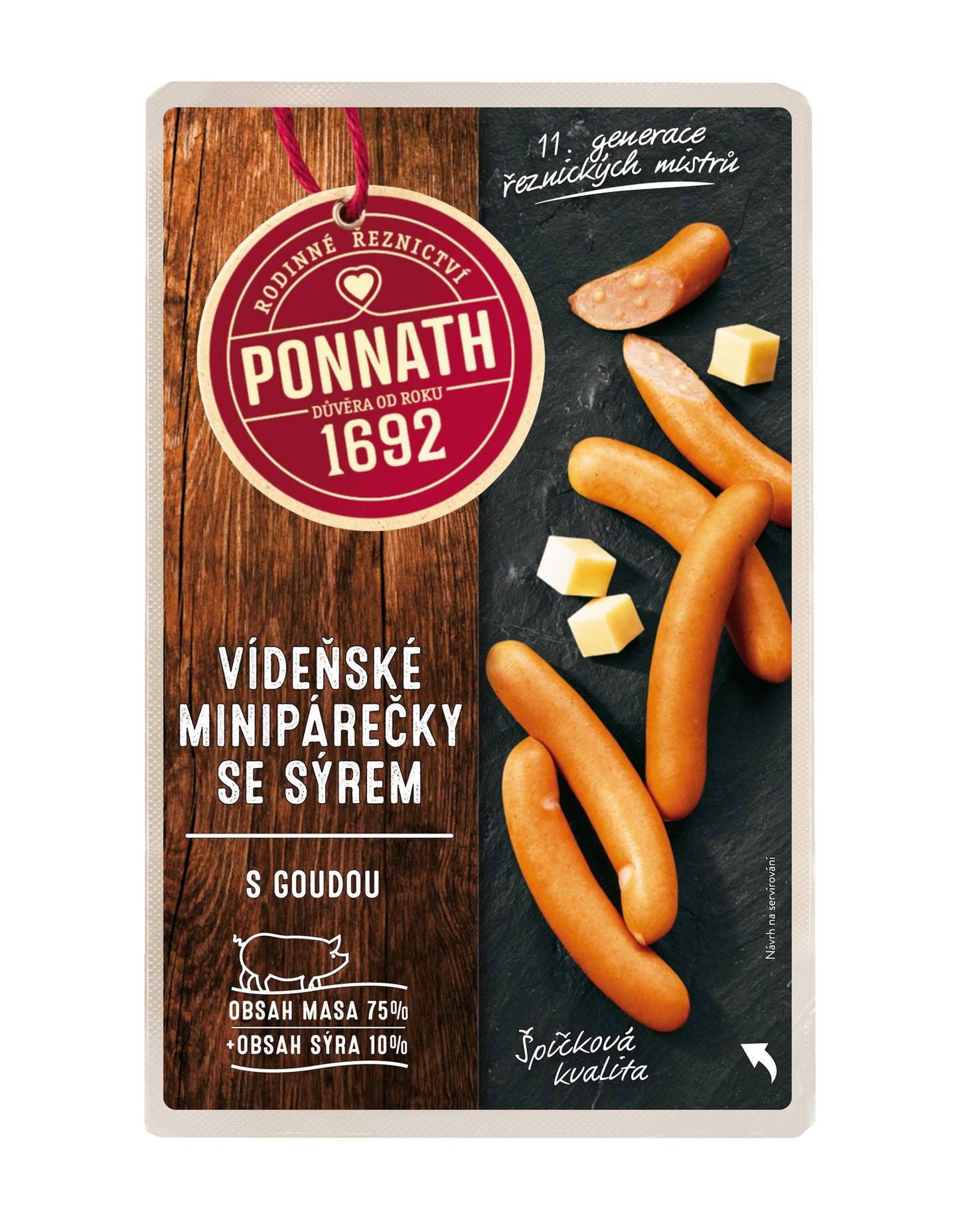 Ponnath Vídeňské minipárečky se sýrem