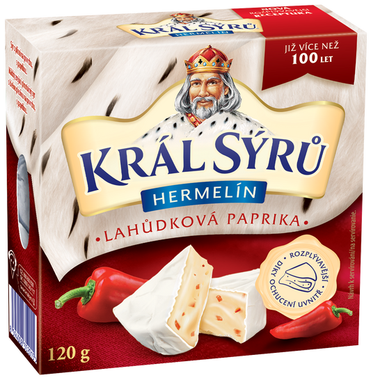 Král Sýrů Hermelín lahůdková paprika