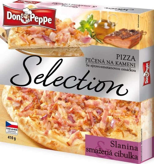 Don Peppe Selection Pizza slanina & smažená cibulka pečená na kameni