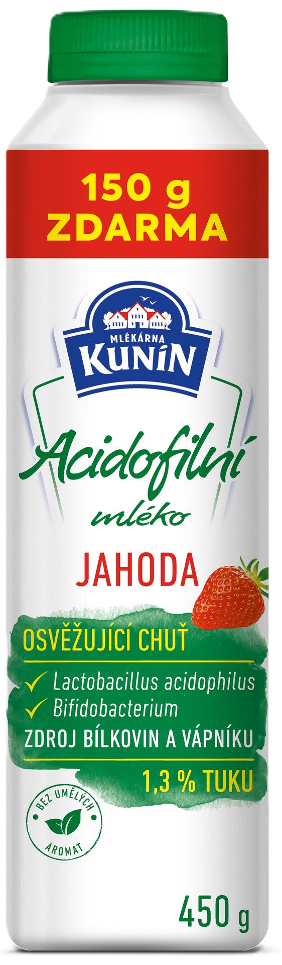 Mlékárna Kunín Mlékarna Kunín Acidofilní mléko jahoda (1,3%)