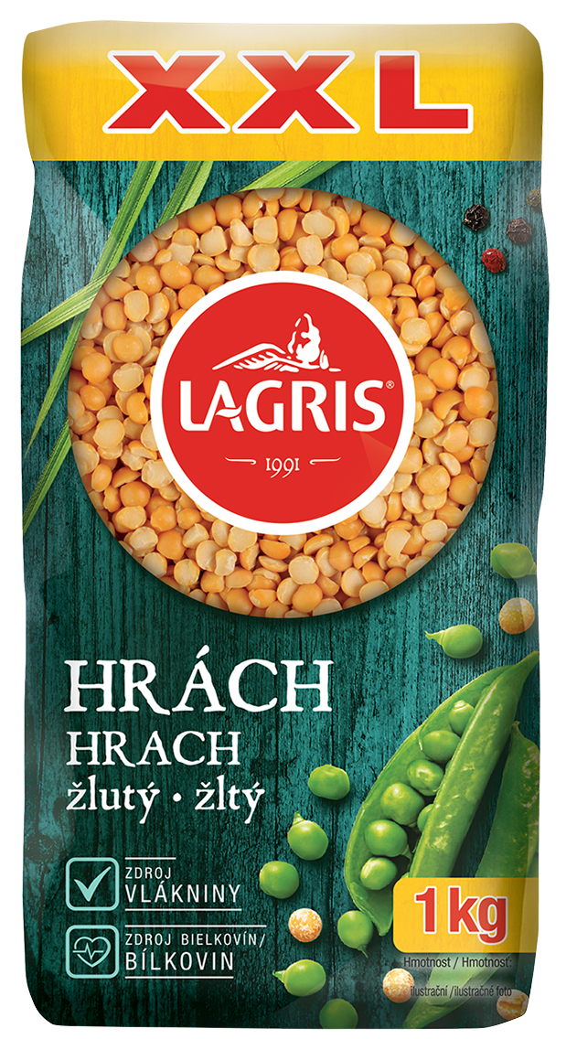 Lagris Hrách žlutý loupaný půlený