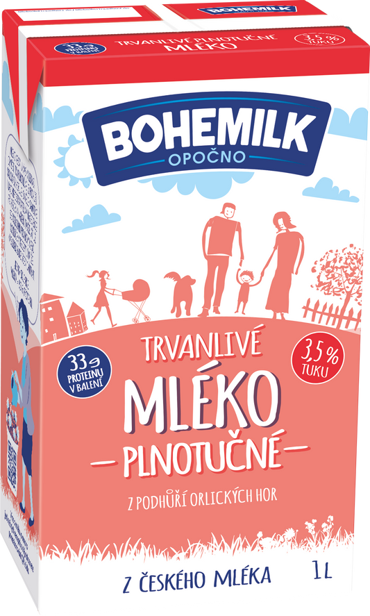 Bohemilk Trvanlivé mléko z podhůří Orlických hor - plnotučné (3,5%)